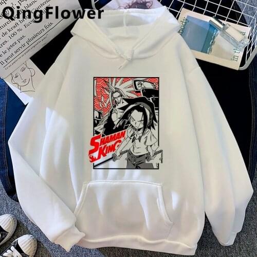 Anime Shaman King Yoh Asakura Amidamaru Funny Cartoon Hoodie Men Ullzang 90s Graphic Grunge Sweatshirt Kawaii Hip Hop Hoody Male