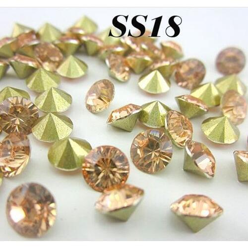 Free shipping Champagne SS18 4.2-4.4mm (3G)432pcs Resin rhinestones Pointback,Resin Stones for DIY Decoration