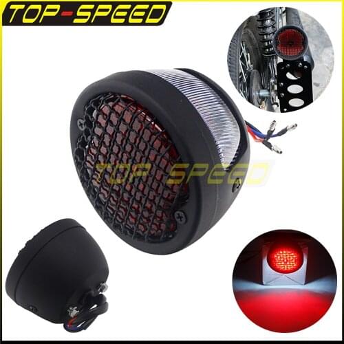 Black Stop Tail Light For Harley Bobber Chopper Street Bob Grill Retro Brake Tail Light Rear Lamp Licence Plate Light