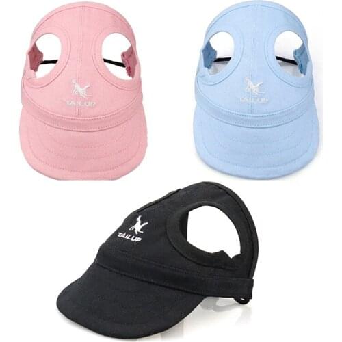 Summer Dog Hat Adjustable Cap Outdoor Dog Baseball Cap Canvas Medium Small Dogs Sunscreen Accessories