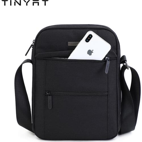 TINYTA bag for men light men shoulder bag for 9.7 'pad 9 pocket waterproof casual shoulder bag black canvas messenger bag T5001