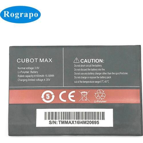 New Full 3.8V 4100mAh CUBOT MAX Original Replacement Battery Bateria Batterie For CUBOT MAX Mobile Phone Batteries