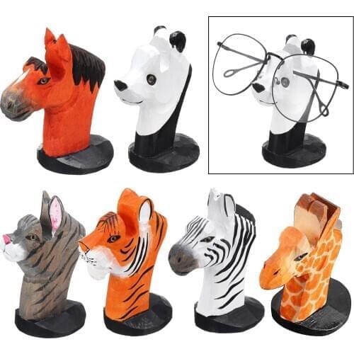 Cute 3D Animal Wood Carvings Sunglass Display Rack Shelf Eyeglasses Show Stand Jewelry Holder for Multi Pairs Glasses Showcase