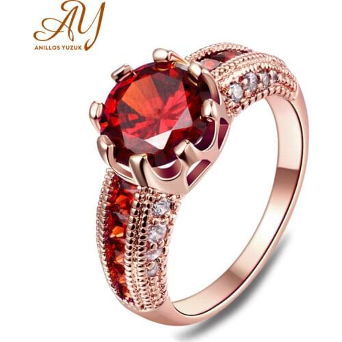 Anillos Yuzuk Silver 925 Jewelry Ring Ruby Rose Gold Trendy Party Classic 925 Sterling Silver Ring Jewelry Woman Engagement Gift