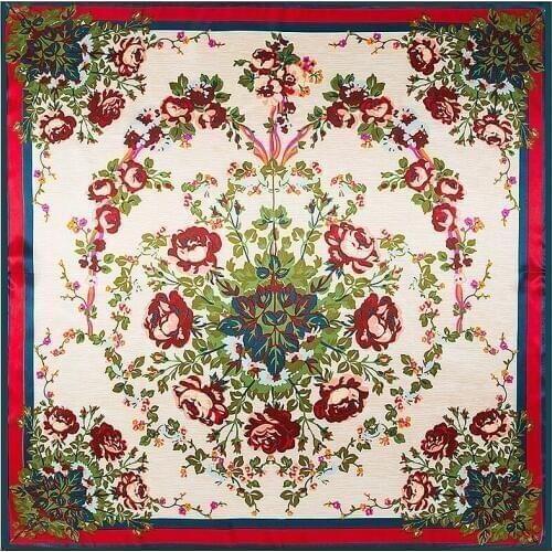 90cm * 90cm new scarf rose flower color scarf scarf ladies scarf