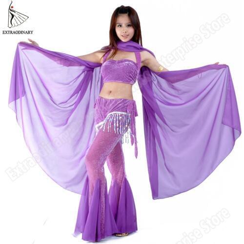 Belly Dance Veil Silk Chiffon Scarf Performance Shawl Rainbow Hand Thrown 200x100cm Rainbow Silk Scarves Bellydance 13 Colour