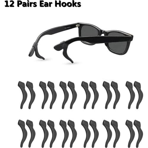 12 Pairs Silicone Anti Slip Ear Hooks For Glasses Eyeglass Sunglasses Holder New Casual Glasses Stand Accessories Large Size New