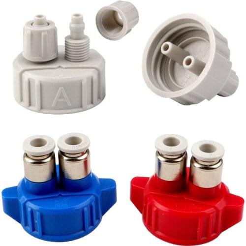 2Pcs Aquarium CO2 System Pro Tube Valve Guage Quick Twist Bottle Cap Fish Tank Live Plant DIY Air Diffuser Generator Tool Part