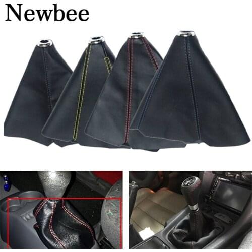 Universal PU Leather Car Auto Gear Stick Shift Collars Covers Manual Shifter Button Boot Gaiter Case for Toyota BMW VW Benz Opel