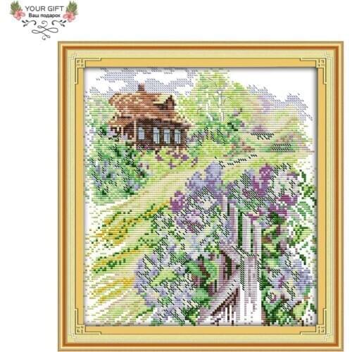 Your Gift F483 14CT 11CT Counted and Stamped Home Decor Country Path Needlepoint Needlework Embroidery DIY Cross Stitch kits