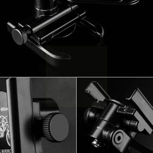 Aluminum Alloy Motorcycle Bicycle Handlebar Mobile GPS Adjustable Holder Mirror Phone Bracket Bracket Rotating Rearview