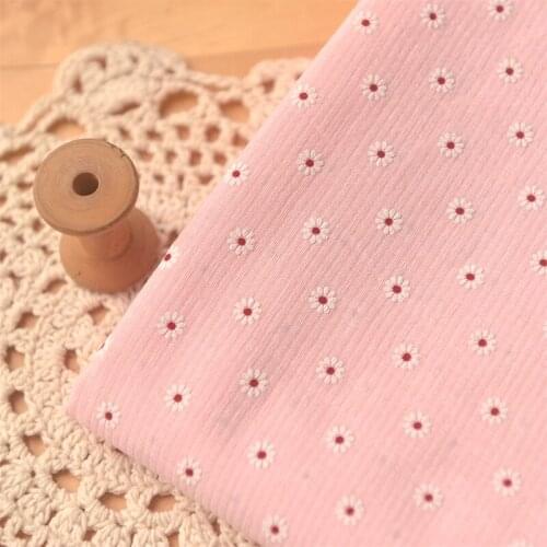 High quality cotton fabric Young Pink Daisy tissu Fresh pastoral dress, dress, curtain, cheongsam material