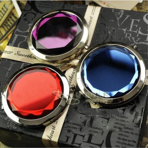 10PCS Cosmetic Compact Mirror Crystal Magnifying Make Up Mirror DROP SHIPPING#18023S