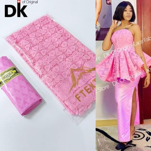 2.5+2.5 Yards Nigerian Lace Fabric 2021 High Quality Swiss Voile In Switzerland For Women Daily Dress Unique Design Basin Riche