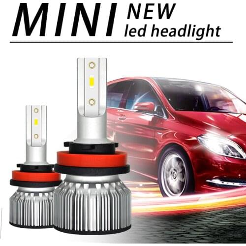 2PCS H4 H7 Car Led Headlight H1 LED H4 H11 9005 HB3 9006 HB4 9012 HIR2 D2S D2R H7 Led Bulb CSP 10000LM 6000K Mini Car Headlight