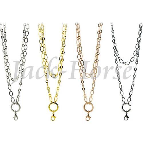 30" 5mm wide 316L Stainless steel Flat Oval link chain necklace for floating locket livinig locket chain wholesale 10pcs/lot