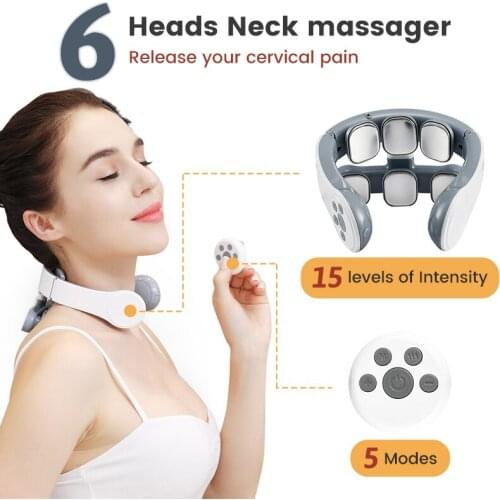 6 Heads Cervical Massager Neck Massager Multifunctional Electric Massager for Comfortable Massage Neck Health-Care Pain Relief