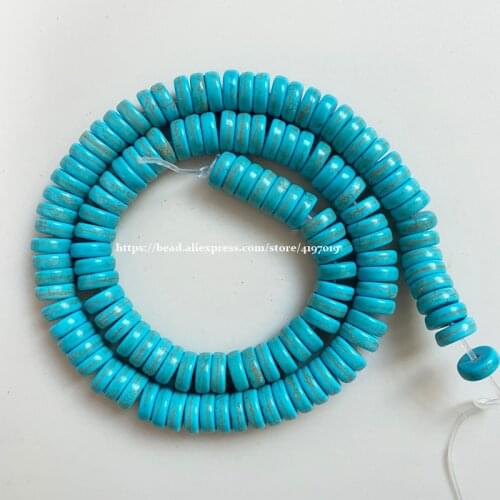 Free Shipping Howlite Turquoises Heishi Beads 15" Strand 4 6 8 MM Pick Size For Jewelry Making No.TB8