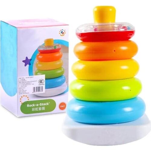 Baby toys 6 12 Months Rainbow stacking Rings for Early Development Toys Infant Bebe Baby boys kids toys