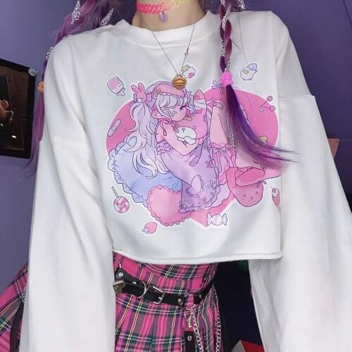 Aesthetic Summer Womens T-shirt Crop Top Kawaii Casual Hoodies Harajuku Streetwear Vintage Oversized Anime Graphic Clothes