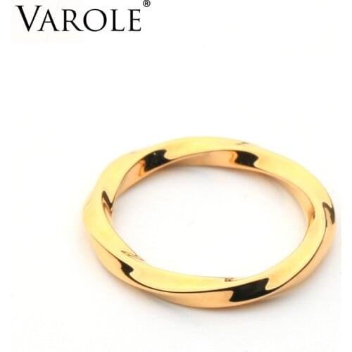 VAROLE Twist Ring Gold Color Lady Finger Rings For Women Minimalist Fashion Jewelry Dropshipping Anillos Mujer