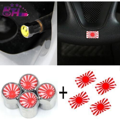 Stainless steel Car Tire Wheel Valve car sticker combination fit for Nissan lexus mazda Toyota Subaru Daihatsu car styling