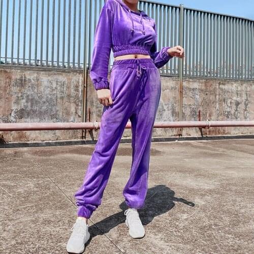 Autumn Spring Solid Hood Strap Suit Female Casual Weird Girl Hip Hop Slim Fashion Casual Sports Style Two-piece Suit Women Tops