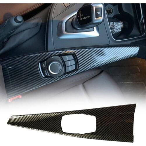 Carbon Fiber Style Car Interior Multimedia Panel Cover Trim For BMW 3 Series F30 F34 4 Series F33 F36 2013 2014 2015 2016 2017