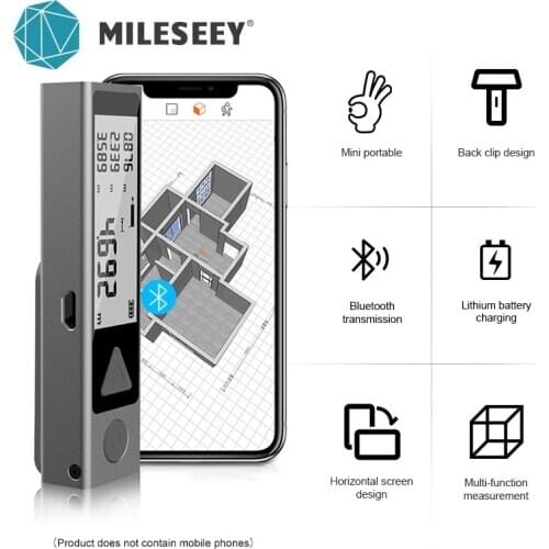 Mileseey MiNi Bluetooth Laser Distance Meter Trena Laser Measuring Tape Handheld Metre Laser лазерная рулетка дальномер лазерный