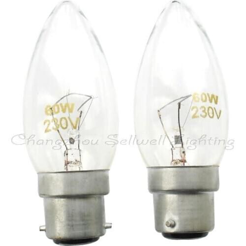 Miniature bulb 230v 60w b22 transparent a422 sellwell lighting