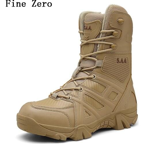 New Men High Quality Brand Military Leather Boots Special Force Tactical Desert Combat Mens Boots Outdoor Shoes Ankle Boots