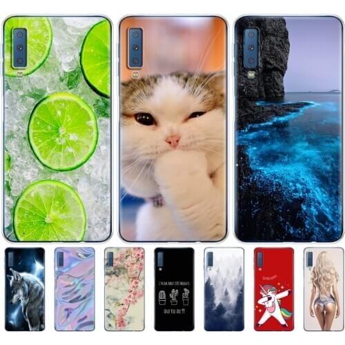 Soft silicone Cases For Samsung Galaxy A7 2018 Phone Cover Colorful Back Case Cover For Samsung A7 2018 A750 A750F 6.0 Inch