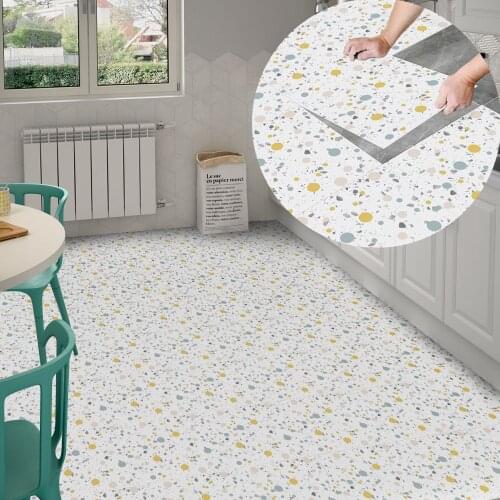 Terrazzo Floor Stickers Self Adhesive Bathroom Waterproof Floor Tiles Kitchen Living Room Decor PVC Twill anti-slip Floor Decal