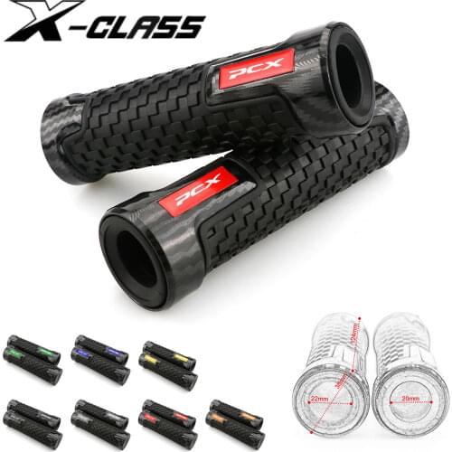 PCX Motorcycle Hand Grips Rubber Handlebar Guard Plastic Carbon 22mm Red Accessories For Honda PCX 150 125 2013 - 2017 2018 2019
