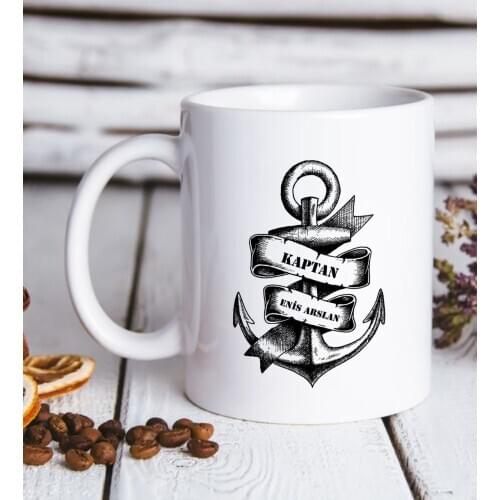 Personalized Captain White Mug Bardak-6