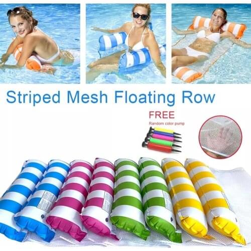 Floating Water Hammock Float Lounger Floating Toys Inflatable Floating Bed Chair Swimming Pool Foldable Inflatable Hammock Bed