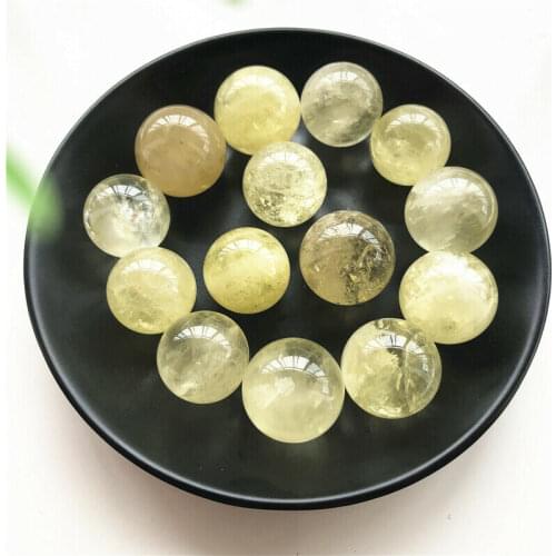 21-24mm Natural Citrine Balls Yellow Quartz Crystal Sphere Crystal Ball Healing Natural Stones and Minerals