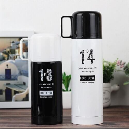 350ML 500ML Thermocup Bouncing Cover Bottle Vacuum Flask 1314 Pattern Thermal Mug Travel Thermos Cup Stainless Steel