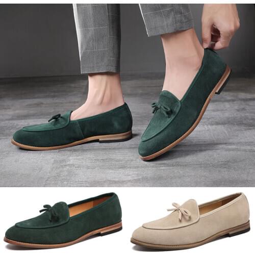 Suede Leather Men Loafer Shoes Fashion Slip On Male Shoes Casual Shoes Man Party Wedding Footwear Big Size 37-47