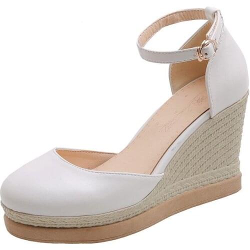 2021 FZNYL Plus Size Platform Heels Women Sandals Wedges High-heeled Sandals Ankle Buckle Outdoor Casual Shoes For Women