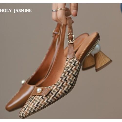 Women Summer Sandals Slingbacks Buckle Sandals Paper ClipThin High Heels Dress Shoes 2021 New Women Shoes High Heel Pointed Toe