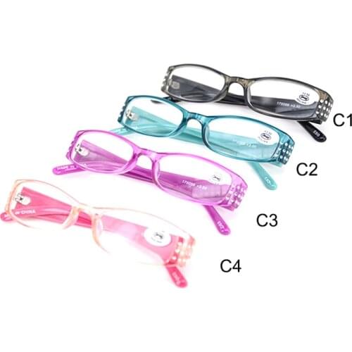 Womens Reading Glasses with Crystal Stones Overal Fashion Readers for Woman wich Pouch Designer Cheap Plastic Eyeglasses Pink