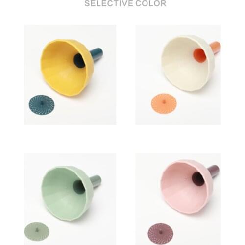 X7AB 1 Piece Kitchen Funnel with Strainer Filter Oil Funnel for Filling Bottle with Oil Liquid Food Powder 4 Colors to Choose
