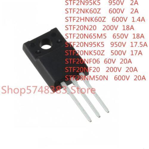 10PCS/LOT STF2N95K5 STF2NK60Z STF2HNK60Z STF20N20 STF20N65M5 STF20N95K5 STF20NK50Z STF20NF06 STF20NF20 STF20NM50N TO-220F