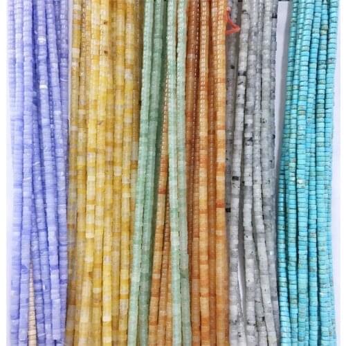 2*4MM Blue Green Lapis Chrysocolla Jasper Disc Heishi Snakeskin Turquoise Natural Stone Beads For Jewelry Making DIY Bracelet