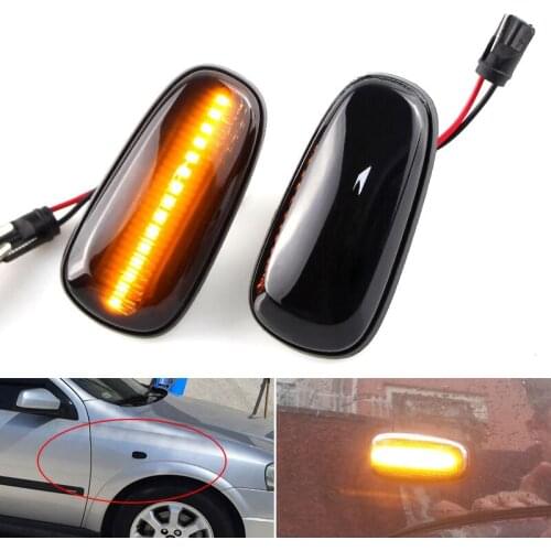2pcs Dynamic LED Fender Turn Signal For Opel Astra G 1998-2009 Zafira A 1999-2005 Side Marker Lights lamps 2000 2001 2002 2003