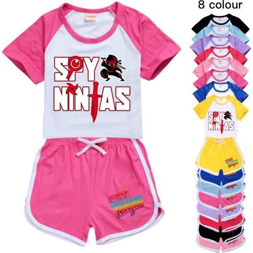 2021 Summer Girls Boys Clothing Set SPY NINJAS Kids Sports T Shirt +Pants 2 piece Set Baby Clothing Comfortable Outfits Pyjamas