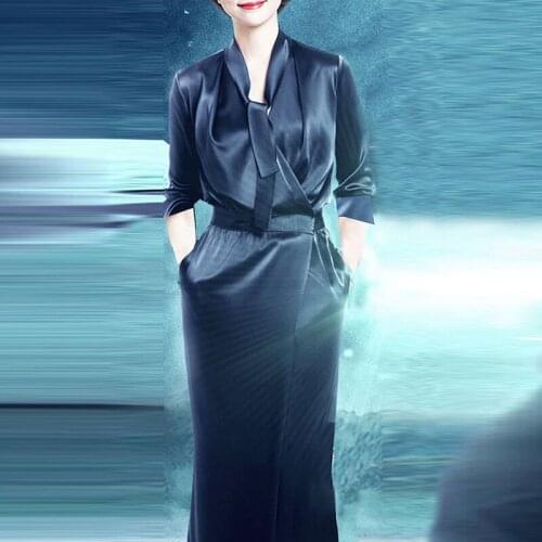 2021 Autumn Fashion Runway New Dress Women Fashion Design Royal Blue Slim High Quality Elegant Long Dresses