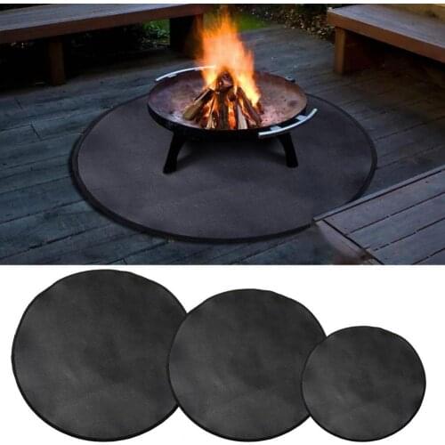 24/32/36inch Fire Pit Mat Waterproof Round Heat Resistant Portable Fireproof Floor Protective Mat Easy to Use for BBQ