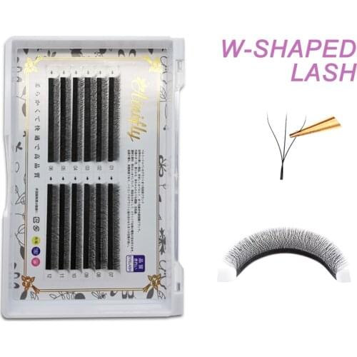 3D Automatic Flowering W-shaped Faux Eyelashes 0.05mm 3D Clover Fans Lashes Soft Individual Lashes Easy Fan Eyelash Extensions